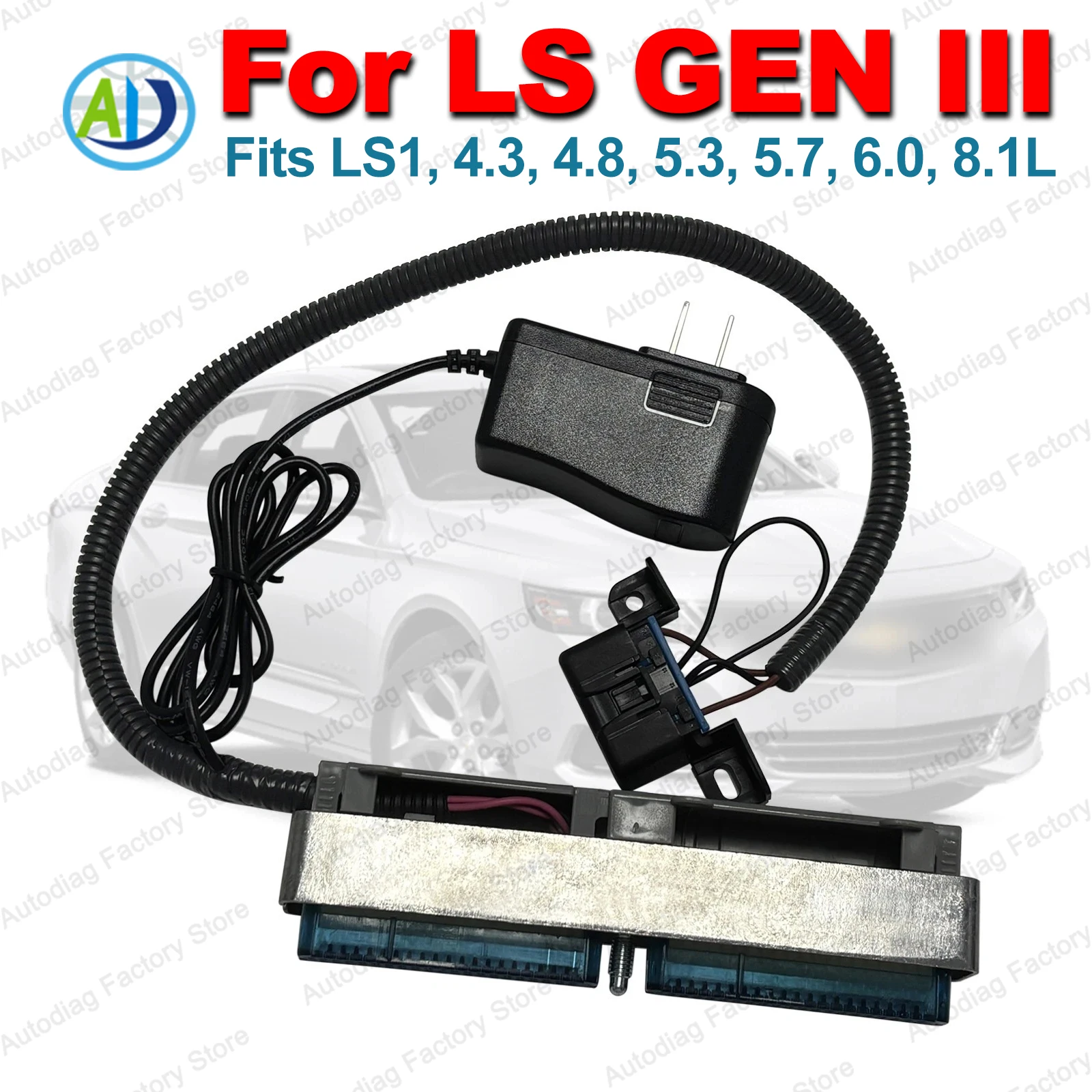 OBDII Bench Harness For LS Gen 3 PCM ECM Engine Programming Control Module Reader W/Power Supply For GM Chevy 1999-2007