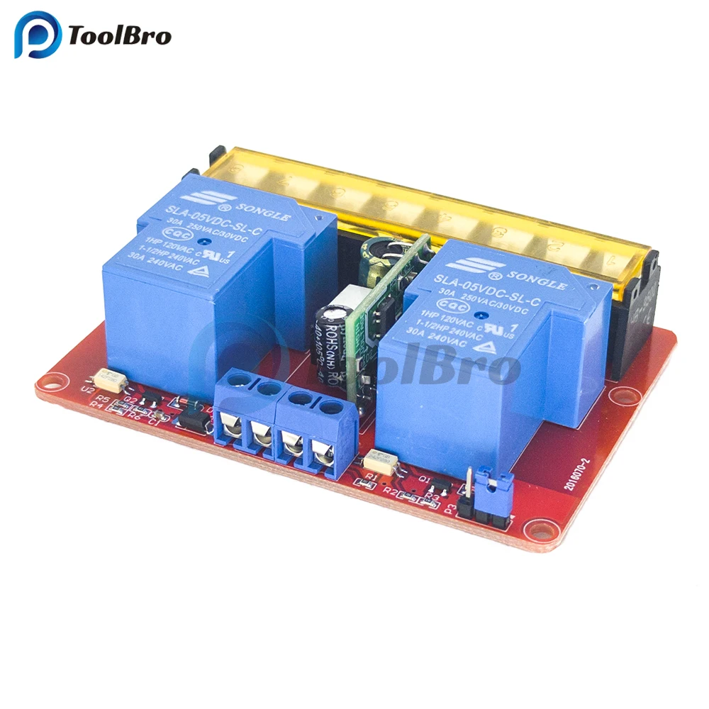 AC 100V-250V 30A 2 Channel Relay Module DC 5V High Low Level Trigger Control Relay Switch Board 110V 220V for Home Appliance