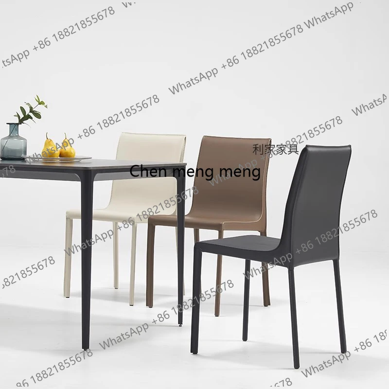 

Italian Minimalist Dining Chairs Leather European Vintage Dining Chairs Lazy Trendy Sillas Para Sala De Estar Furniture
