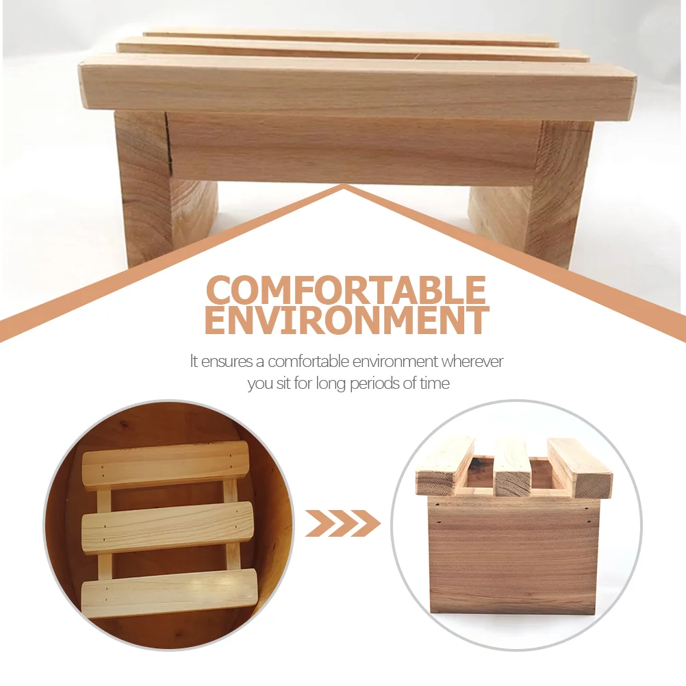 Small Compact Step Stool Wooden Low Footrest Kids Furniture Kitchen Helper Footstool