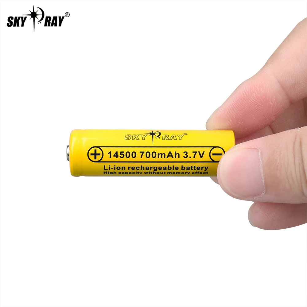 SKYRAY 14500 Rechargeable Battery 3.7V 700mAh AA Lithium ion Cell suitable for Electric Toothbrush Razor Barber Flashlight