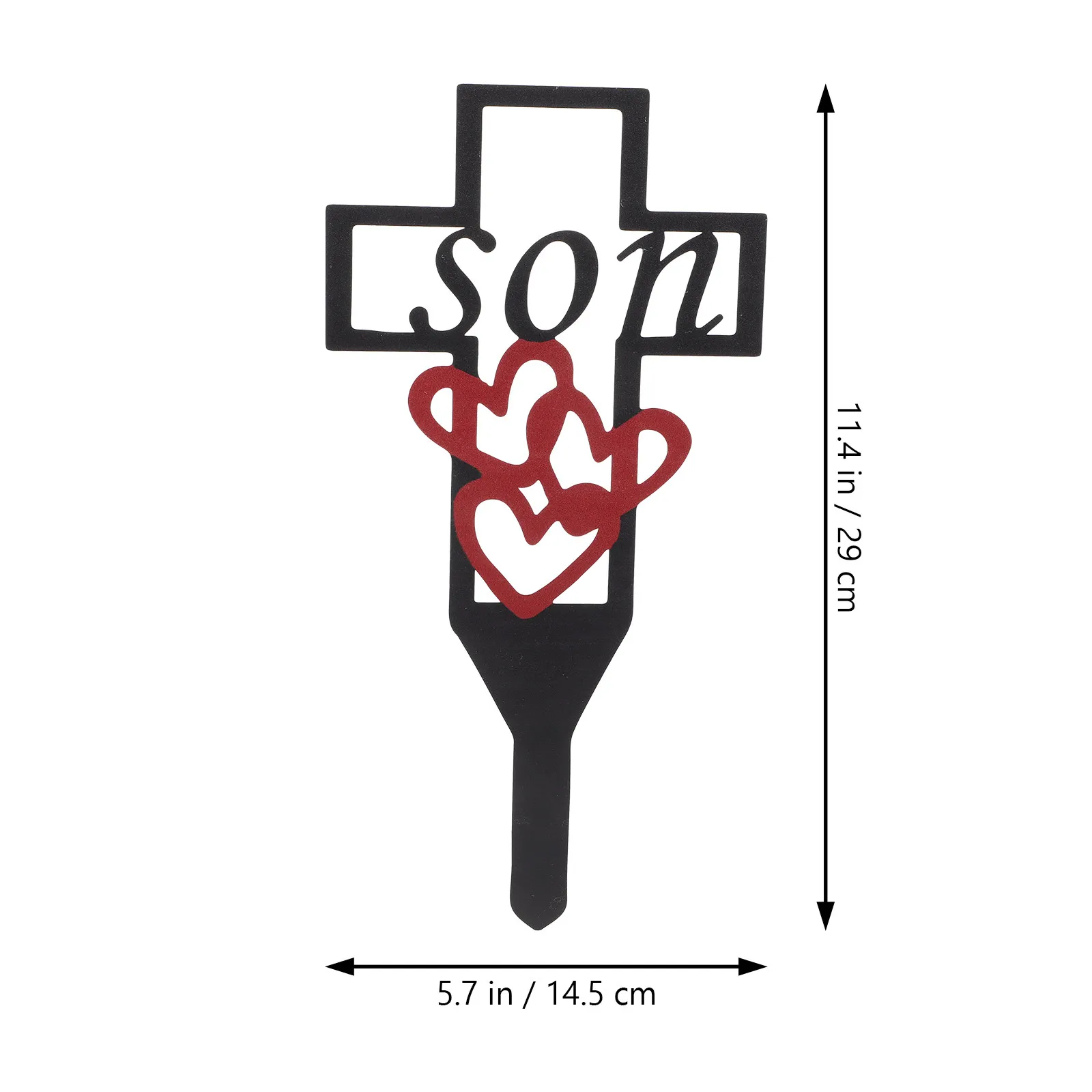 Cemetery Memorial Cross Stake Metal Corrosion-Resistant Grave Decoration Garden Yard Marker for Son Memorial Grave Marker