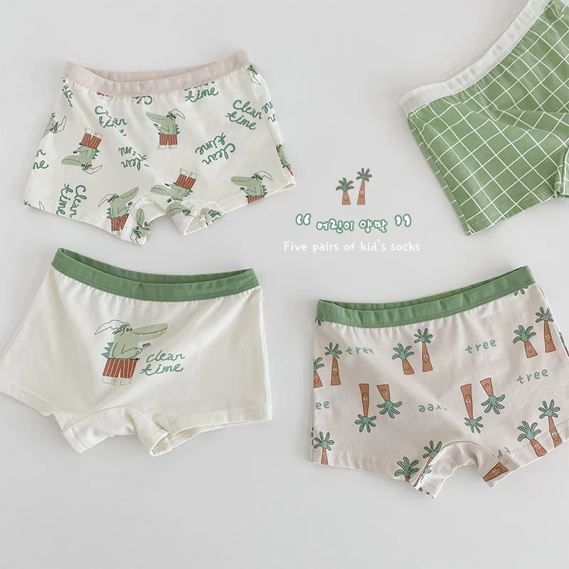 Children\'s Underwear Baby Panties Boys Cotton Briefs Cartoon Pattern Four Seasons Shorts Soft Ventilate Boxers Fit 2-11Y