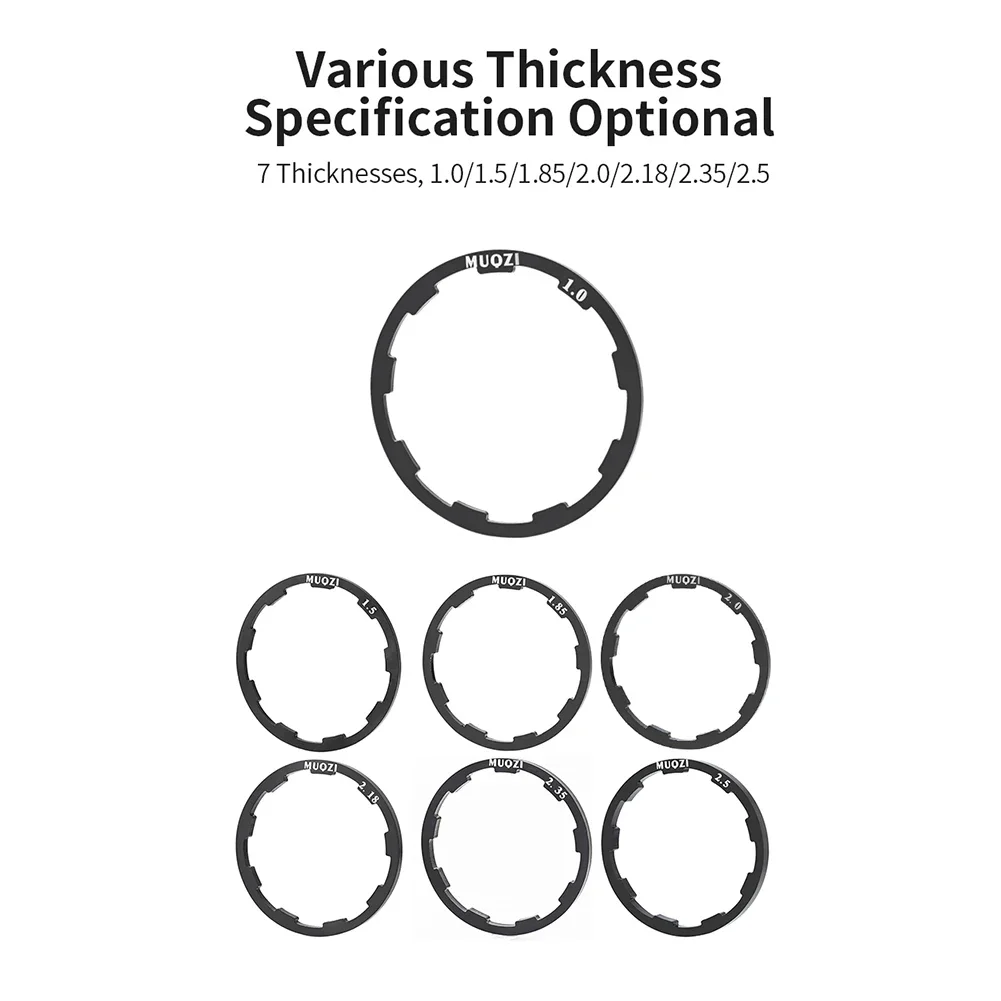 1/1.5/1.85/2/2.18/2.35/2.5MM Bicycle Hub Washer MTB Bottom Bracket Spacers Flywheel Cassette Gasket Road Bike Freehub Washer