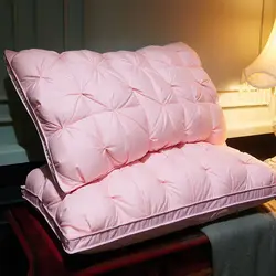 Goose Down Feather Pillow 100% Cotton Frosted Thickened Cervical Pillow Five-star Hotel Sleep Pillow Feather Pillow  1pc