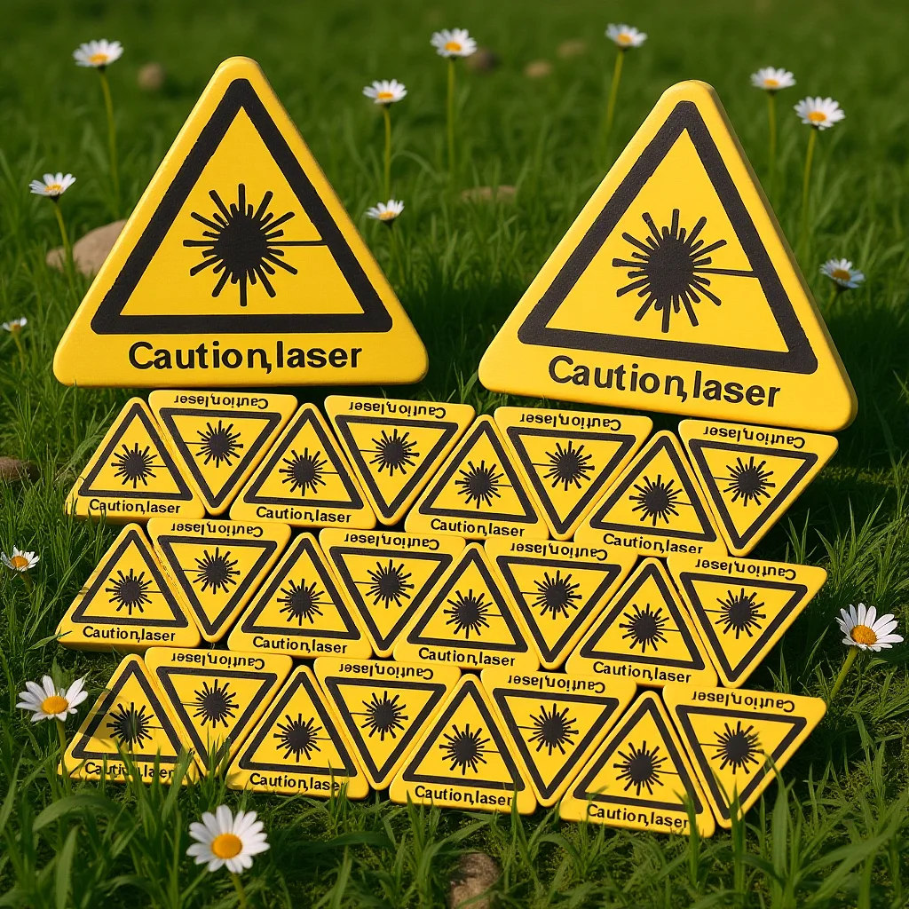 50Pcs Laser Safety Warning Stickers Caution Sign Security Sticker Alert Labels Hazard Prevention Decals Safety Sign