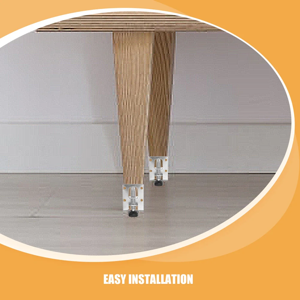 2개 조절식 캐비닛 발 받침대, 테이블, 옷장, 작업대용 중량 금속 가구 레벨링 발, 미끄럼 방지 패드