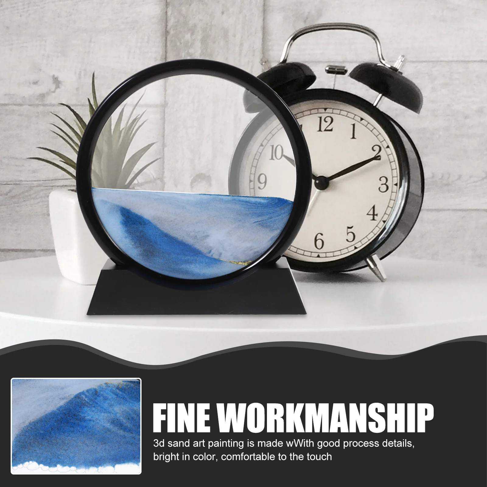 

3D Sand Painting Hourglass Moving Sand Art Desktop Decor For Study Room Office Home 3D Sandscapes Liquid Frame