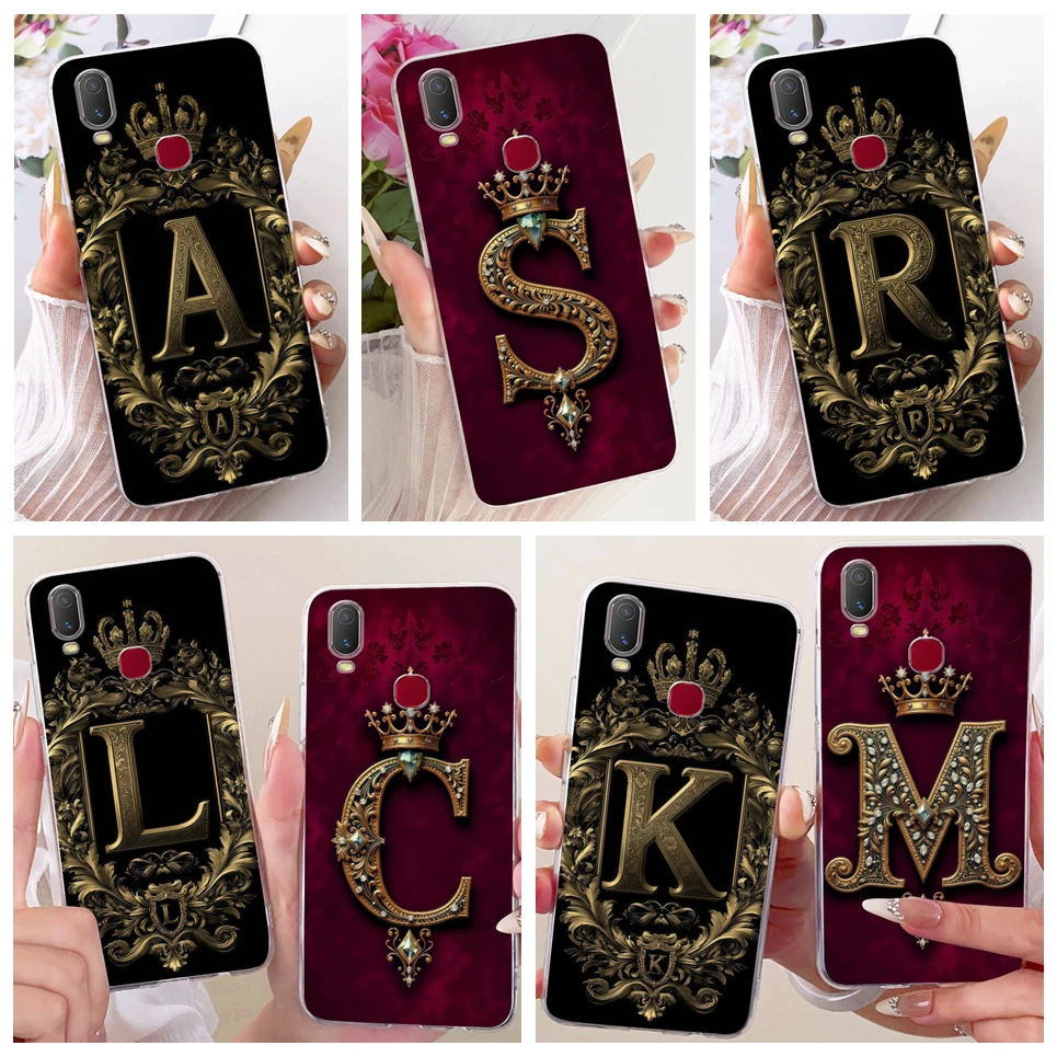 الحروف الأولية نمط لينة سيليكون جراب هاتف ل Vivo Y11 2019 1906 1906-20 / Vivo Y12i الغطاء الخلفي غلاف شفاف من البولي يوريثان