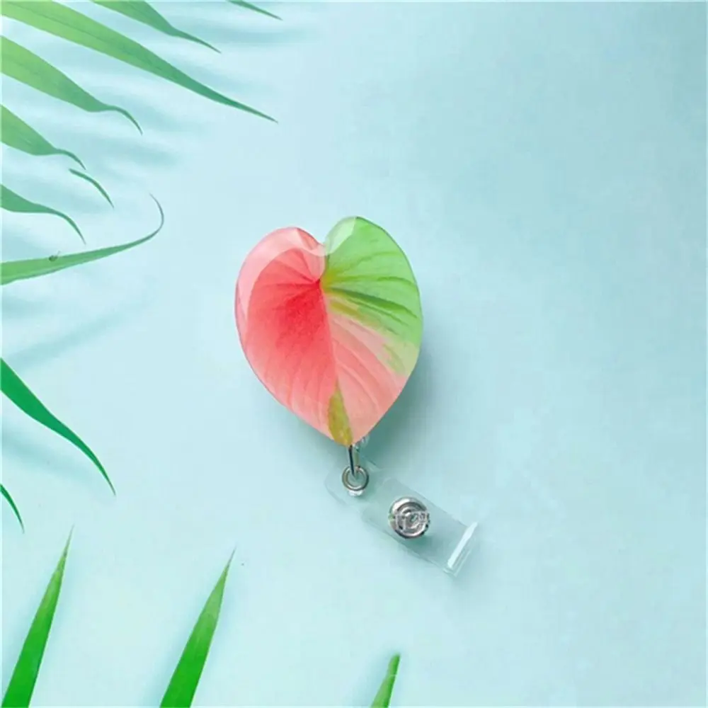 ID Card Clip Leaf ID Badge Reel แรงบันดาลใจหน้าอกการ์ด Retractable Badge ผู้ถือบัตรทํางานโรงงานหายากดึงหัวเข็มขัด