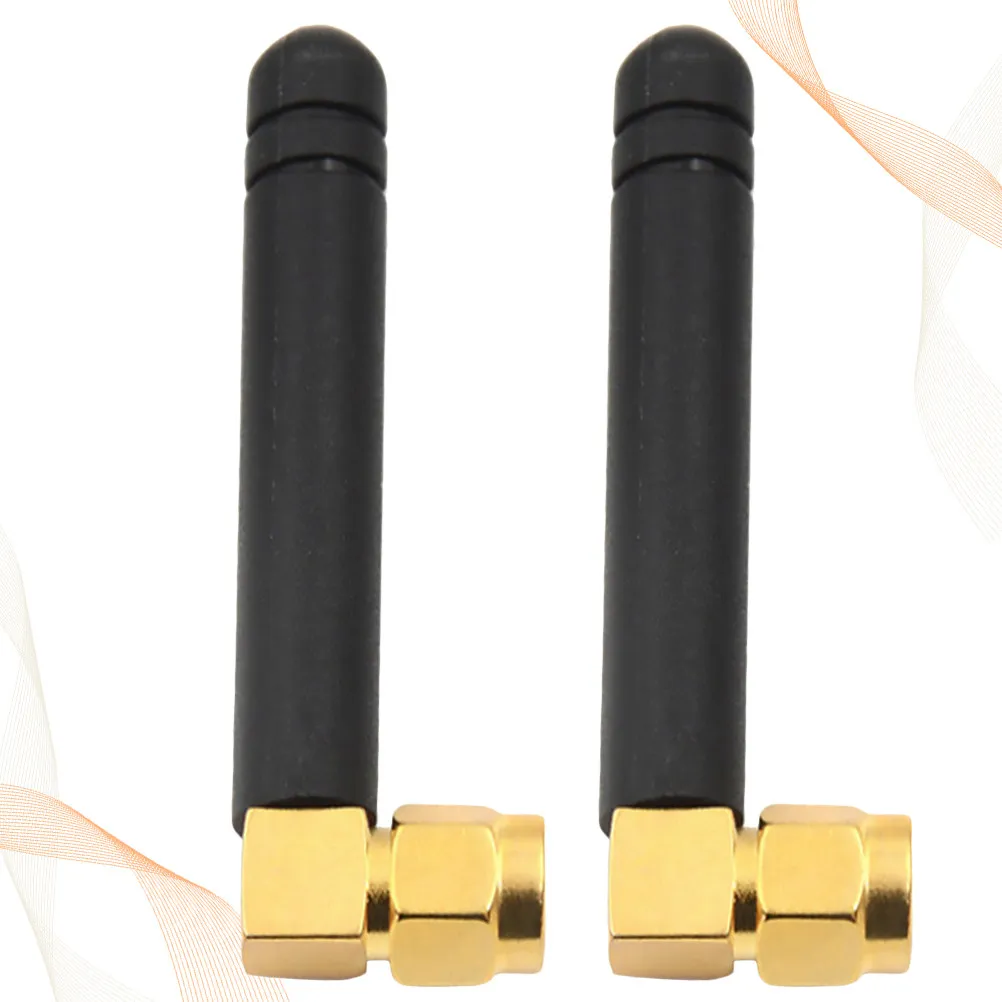 2Pcs 433Mhz Right Angle L Shape Glue Stick Router Antenna High Gain Sma Connector Wireless Signal Amplifier Router Antenna
