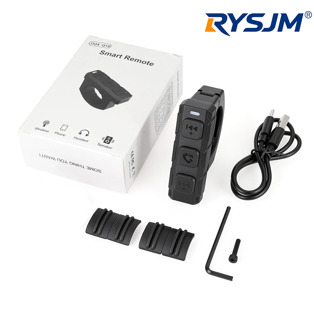 Controle Remoto Bluetooth para Mídia, Reprodutor de Música, Interruptor Sem Fio para Guidão de Moto, Fone de Ouvido para Capacete e Kit para Smartphon