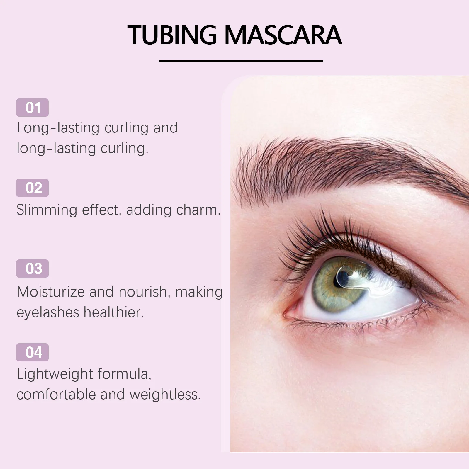 Eelhoe Lasting Curling Mascara Crema Allunga Modellatura Aumenta Più Spessa Migliora Curl Non-sbavature Trucco Mascara Impermeabile Pennello