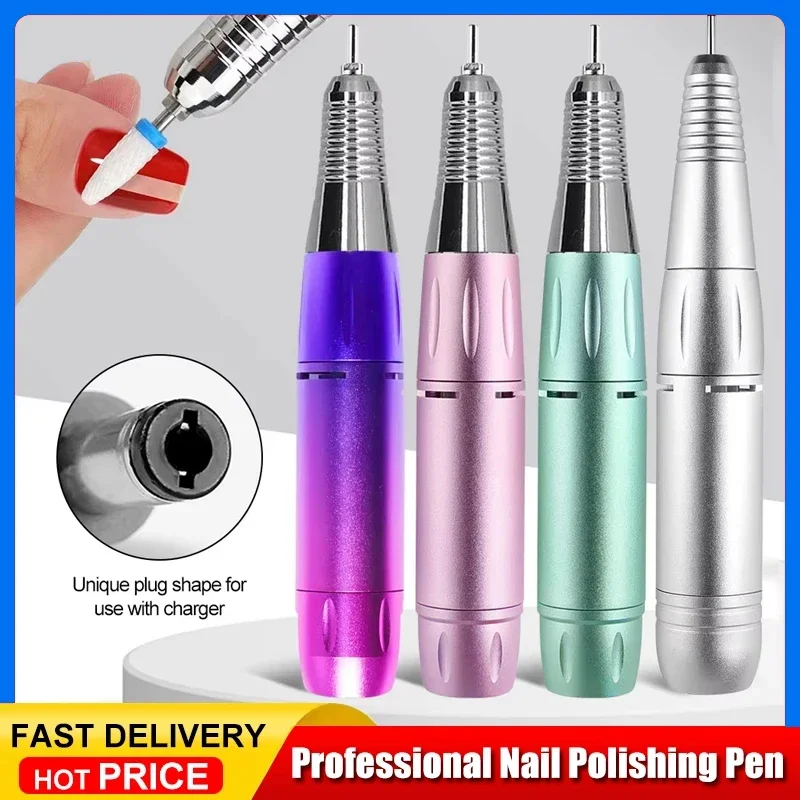 Elettrico DC Nail Drill Pen Maniglia File Polish Grind Machine Manipolo Manicure Pedicure Strumento per unghie Accessori per trapano Macchina