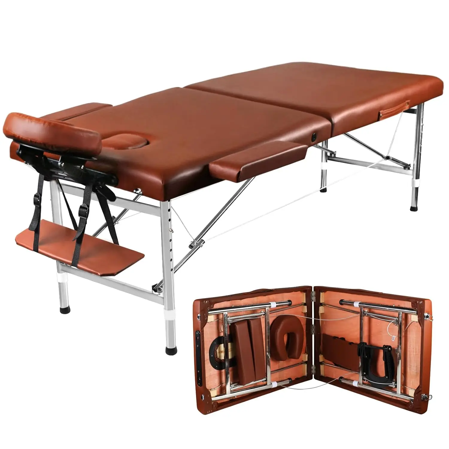 

24in Wide Portable Folding Massage Table Lightweight Aluminum Adjustable Esthetician Tattoo Chair Spa Beauty Bed,Custom