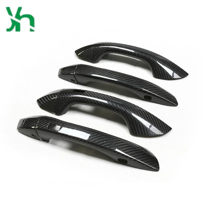 لأودي A6 S6 Q6 Q8 RSQ8 ألياف الكربون الجافة غطاء مقبض السيارة لامبورغيني أوروس الخارجي تقليم ألياف الكربون الحقيقية #2