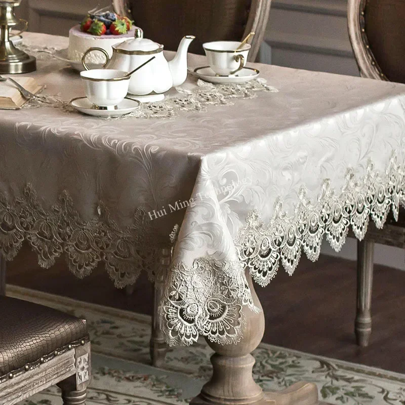 Table Cloth Europe Luxury Embroidered Table Juppe Dining Table Cover Cloth Lace Coffee Tablecloth Flag Home Decoration