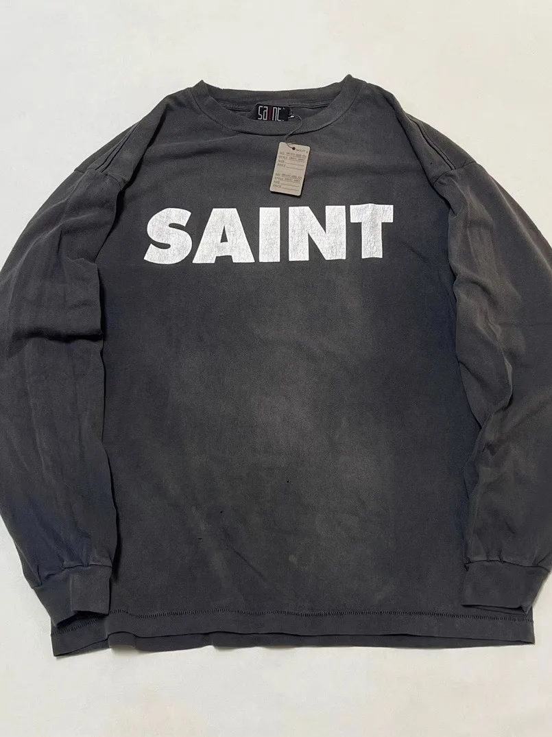 

Футболка Saint Mxxxxxx SNT с принтом Letter Cra, круглым вырезом, длинным рукавом, винтажная, из хлопка, молодежная, модная, на все сезоны