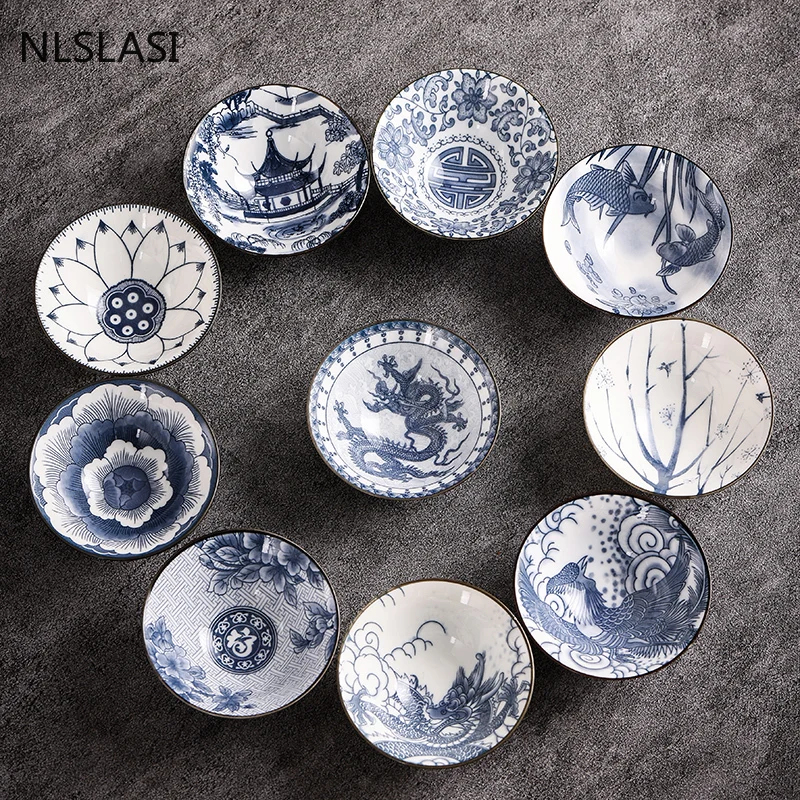 2pcs Chinese Teaware Supplies Blue and White Ceramic Teacup Handmade Boutique Master Cup Home Tea Ceremony Accessories Hat Cup