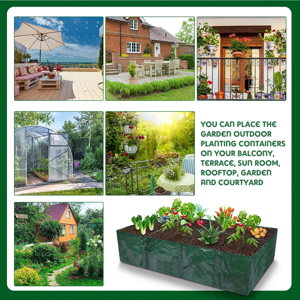 4/8 Grids Planting Bag Garden Cultivation Accessories Grow Indoor Bags for Plants Flower Pot Compost Pots Potato Vegetable