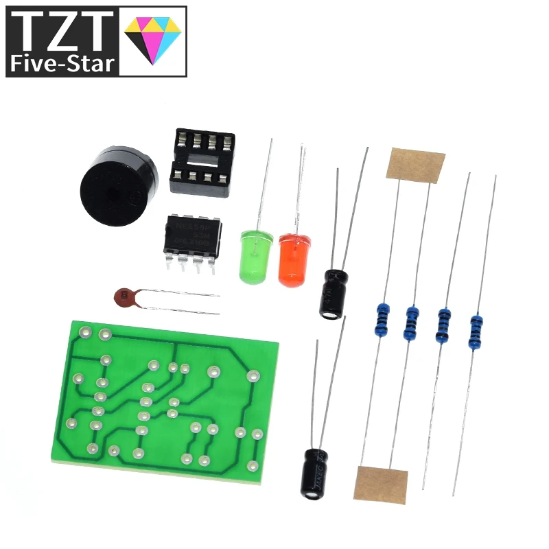 1/3 قطعة NE555 عدة الهزاز المتعدد NE555P دائرة ثابتة مصباح فلاش مزدوج لتقوم بها بنفسك عدة