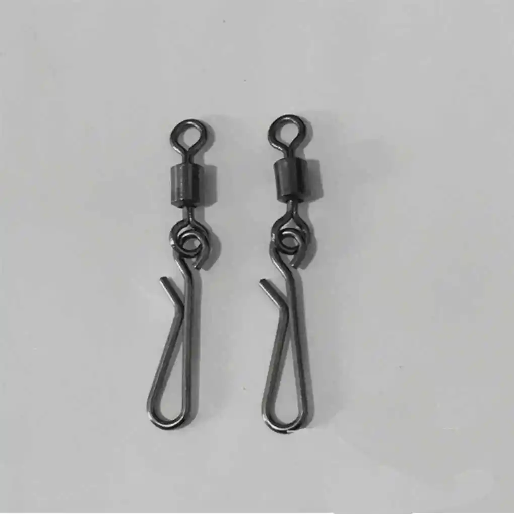 100pcs Fishing Swivels Rolling Swivel Interlock Snap Size 8 6 4 2 Hook Lure Connector Terminal Tackle