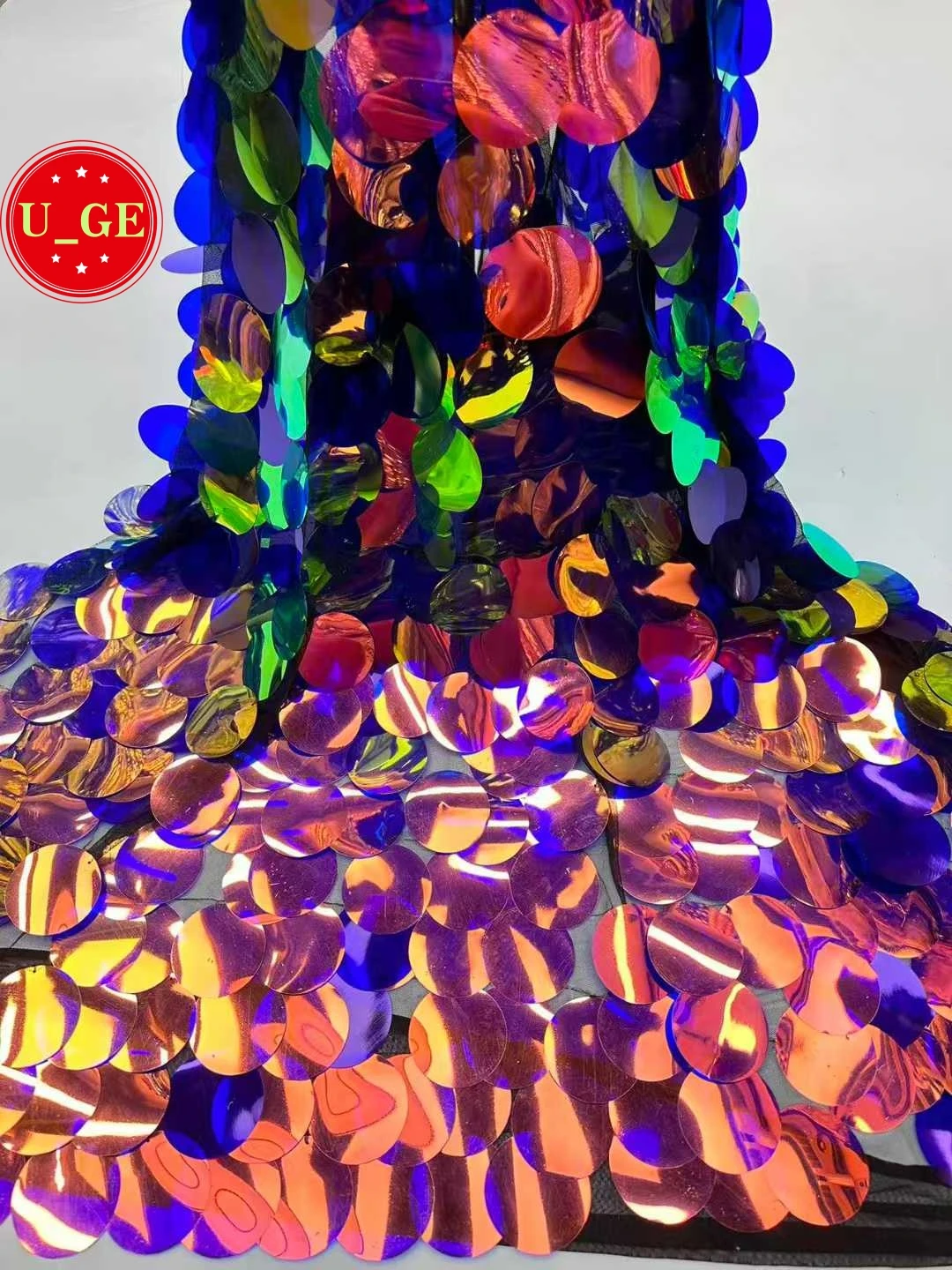 

Новейшая роскошная свадебная ткань-мягкая сетка с большим кружевом с блестками для вечерних платьев, мягкое нежное высокое качество U_GE5319