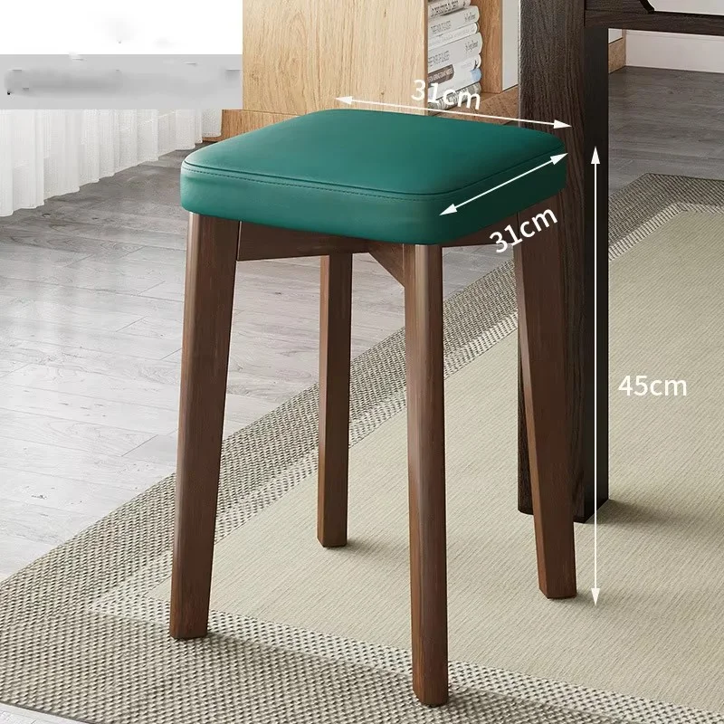 

Nordic Small Bench Modern Simple Square Stool Home Dining Table High Chair Living Room Solid Wood Spare Exquisite Furniture