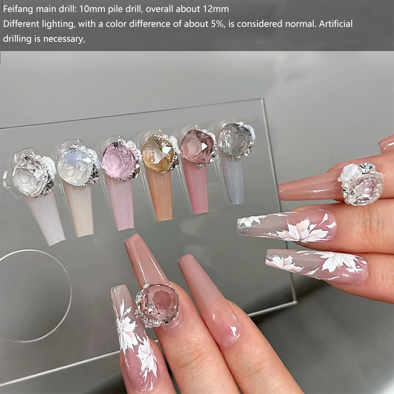 1PCS Sparkling Colorful Fat Pile Diamonds Crystal Nail Art Rhinestones Gems Decorations Manicure Fantasy Ornaments