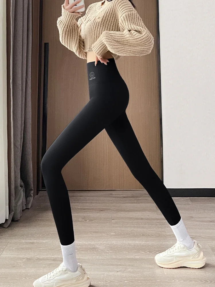 Nahtlose Leggings für Frauen Hai Hosen Plüsch Herbst Winter schlanke neue übergroße dünne verdickte Yoga hosen Frauen warme Leggings