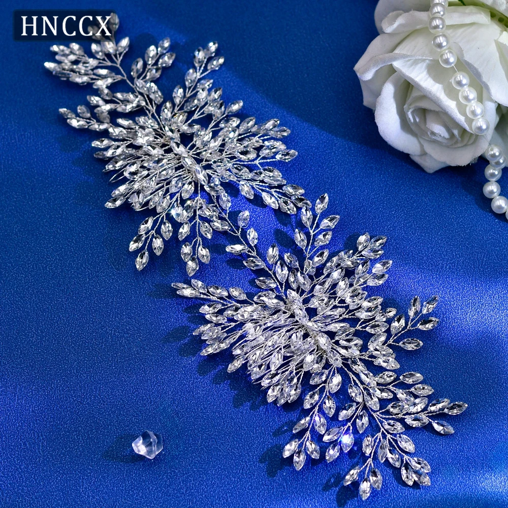 HNCCX Bridal Hair Comb Alloy Rhinestones Headpiece Shining Hair Accessories Headwear Handmade Headdress For Wedding Party CP392