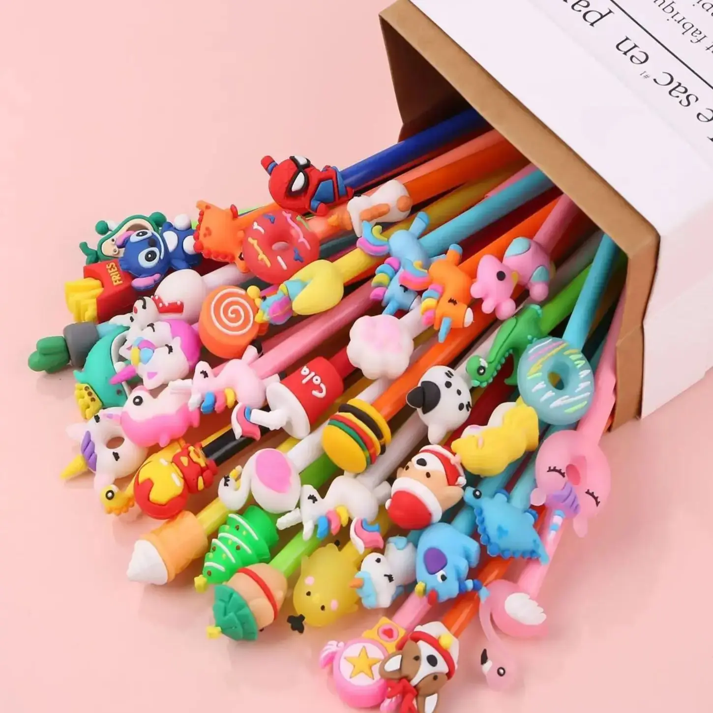 Imagem -02 - Cute Kawaii Escrita Gel Canetas Tinta Preta Desenhos Animados Canetas Neutras Crianças Escola Papelaria Estudante Material de Escritório Presentes 0.5 mm 30 Pcs por Lote