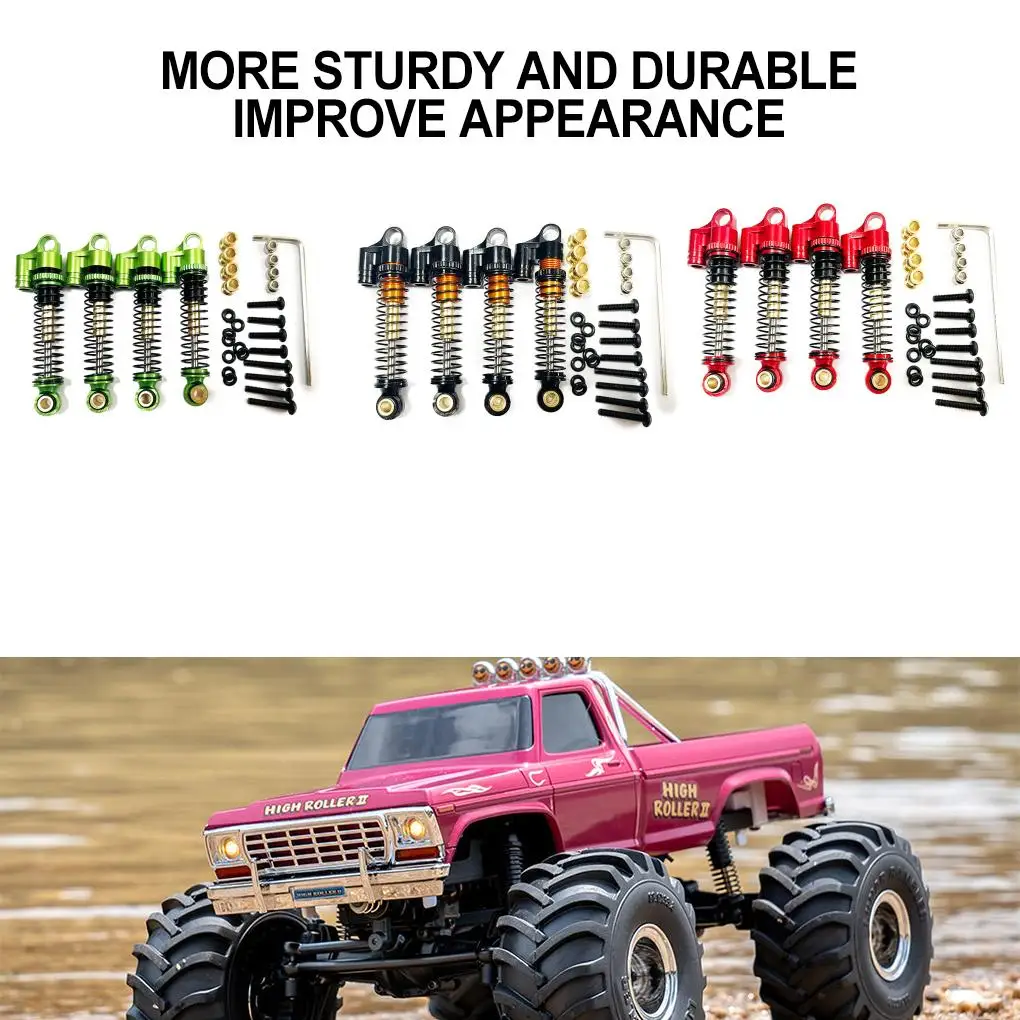 RCGOFOLLOW Aluminum Alloy Wear-resistant Front Rear Shock Absorber Wear-resistant Rc Front Rear Shock Absorber For 1/24