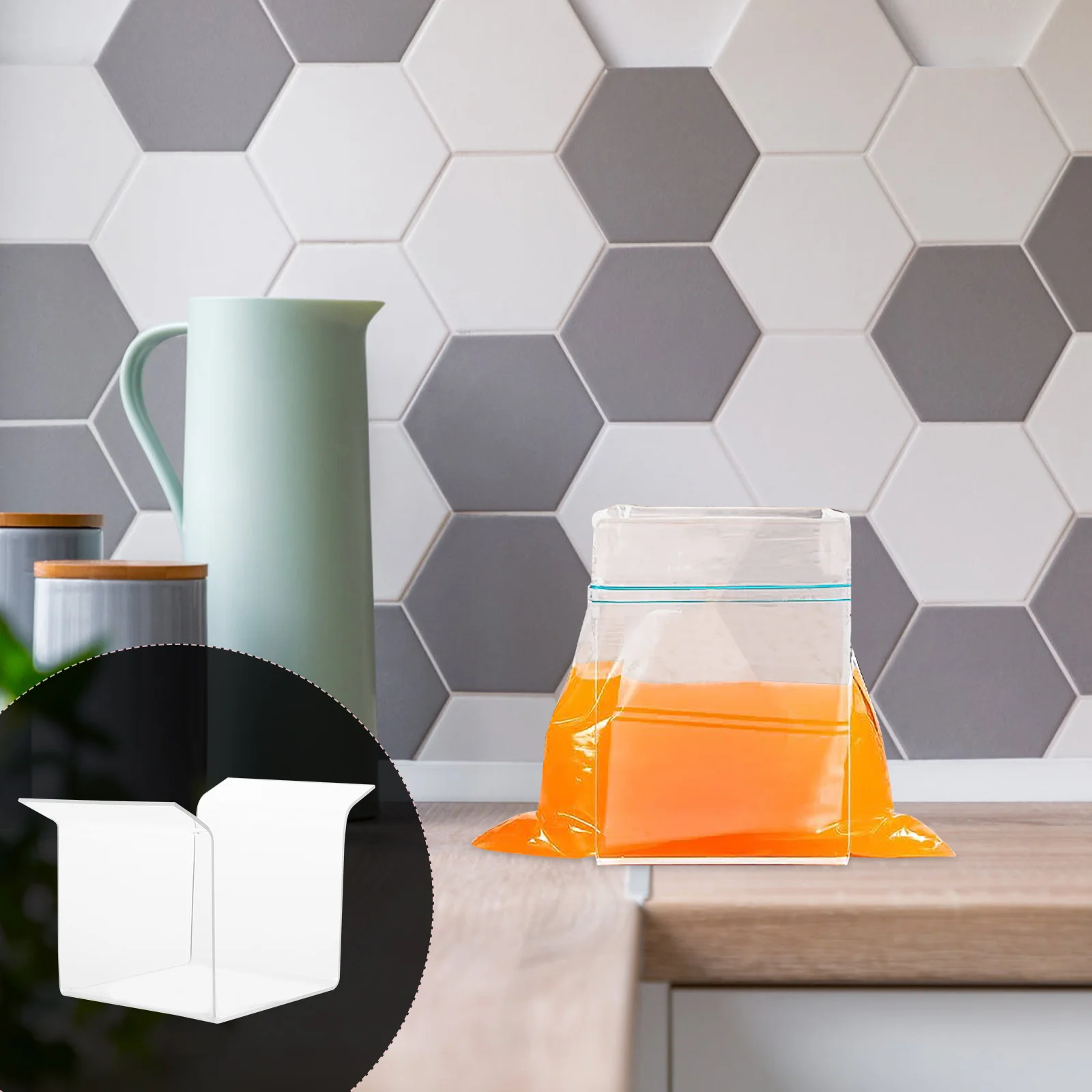 

Food Storage Bag Holder Stand Compact Bag Rack Hands-Free Zipper Lock Design for Food Prep and Freezing Rack Holder