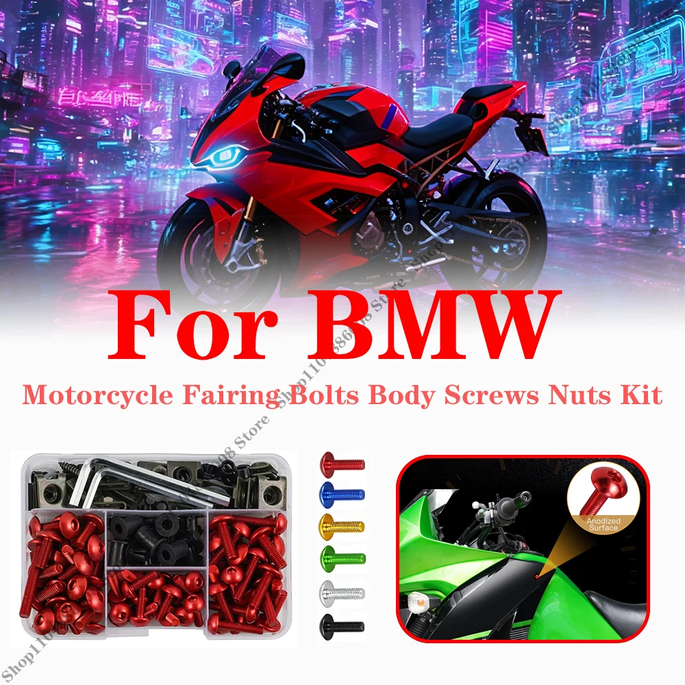 

195PCS M5 M6 Fairing Bolts Screws Kit For BMW R12 R18 F800 F900 S1000 M1000 K1600 Motorcycle Body Nuts Fastener Clips