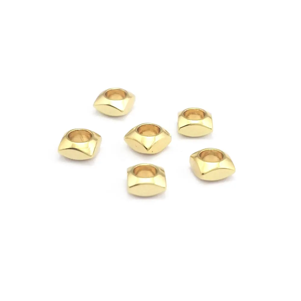 4MM 5MM 18K Gold Color Brass Cube Spacer Beads Bracelet Beads High Quality Diy Jewelry Making Supplies Accessories for Women