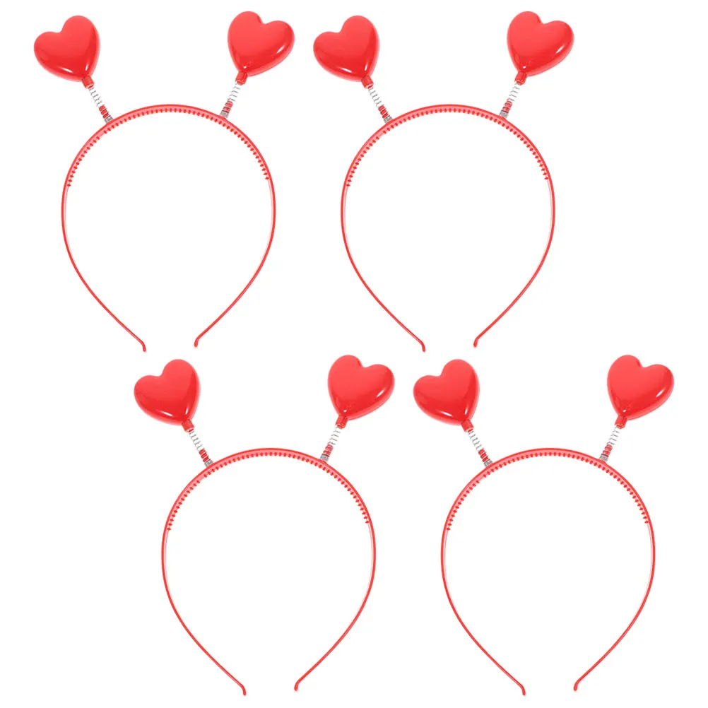 

4pcs Heart Shaped Headband Romantic Accessories For Valentine'S Day Party Festival Costume Decoration Lightweight