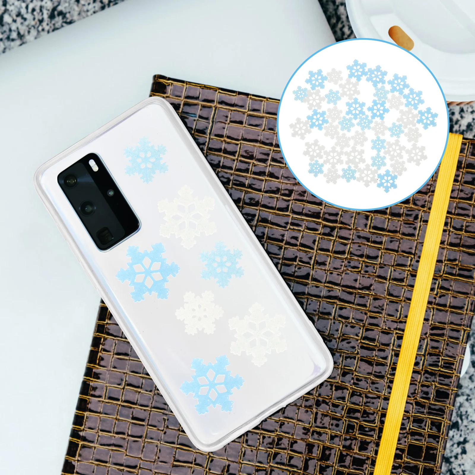 

80Pcs Adorable Resin Snowflakes Mini Phone Case Charms Multi-Function Craft Supply for Festive Gifts Resin Charms