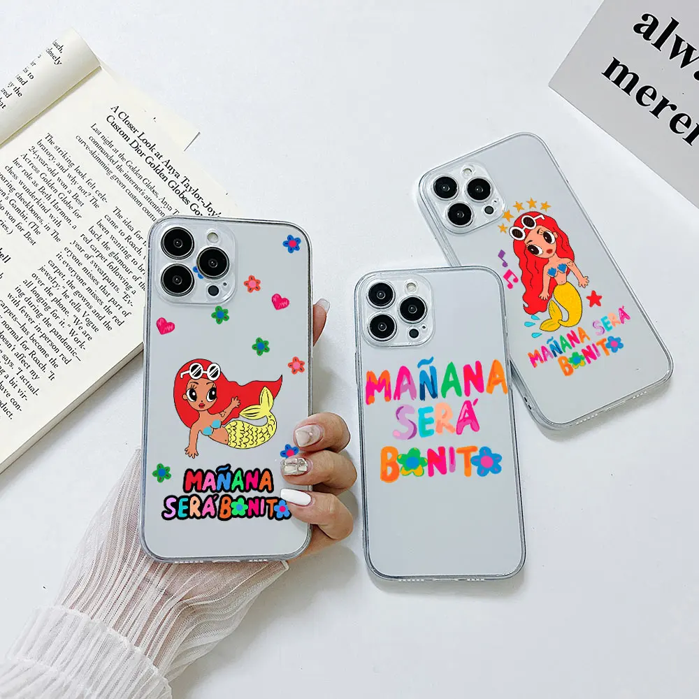 Karol G Manana Sera Bonito Phone Case For Xiaomi Redmi Note 12 11 11T 10 10S 9 Pro Plus 10C 9A 9C 9T K40 K50 4G 5G Transparent