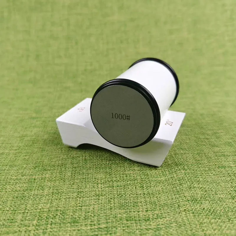 

White Rolling Knife Sharpener Two Angle 15/20 Anti-slip Wooden Base Magnetic Suction Knives Sharpeners Tool Diamond Stone