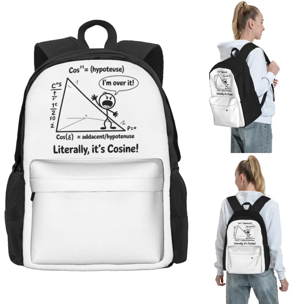 

Geometry Pun Backpack Hot Sale Daypack Large Capacity Children BookBag School Bag Shoulder Bags for Men Women