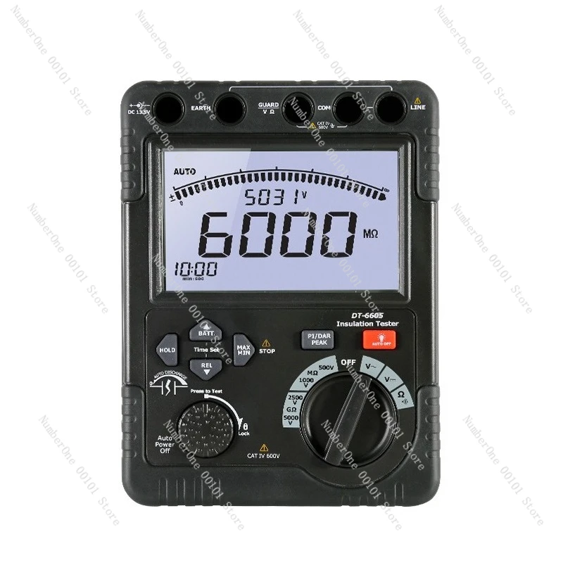 DT-6605 High Voltage Insulation Resistance Tester, 5000V Megohmmeter for Battery Measurement