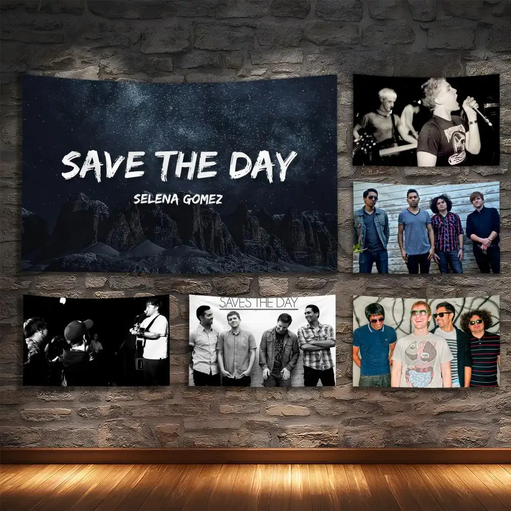 

S-SAVES THE DAY Rock Tapestry Custom Living Bedroom Party Dormitory interior Wall bohemian Decoration Attached clip