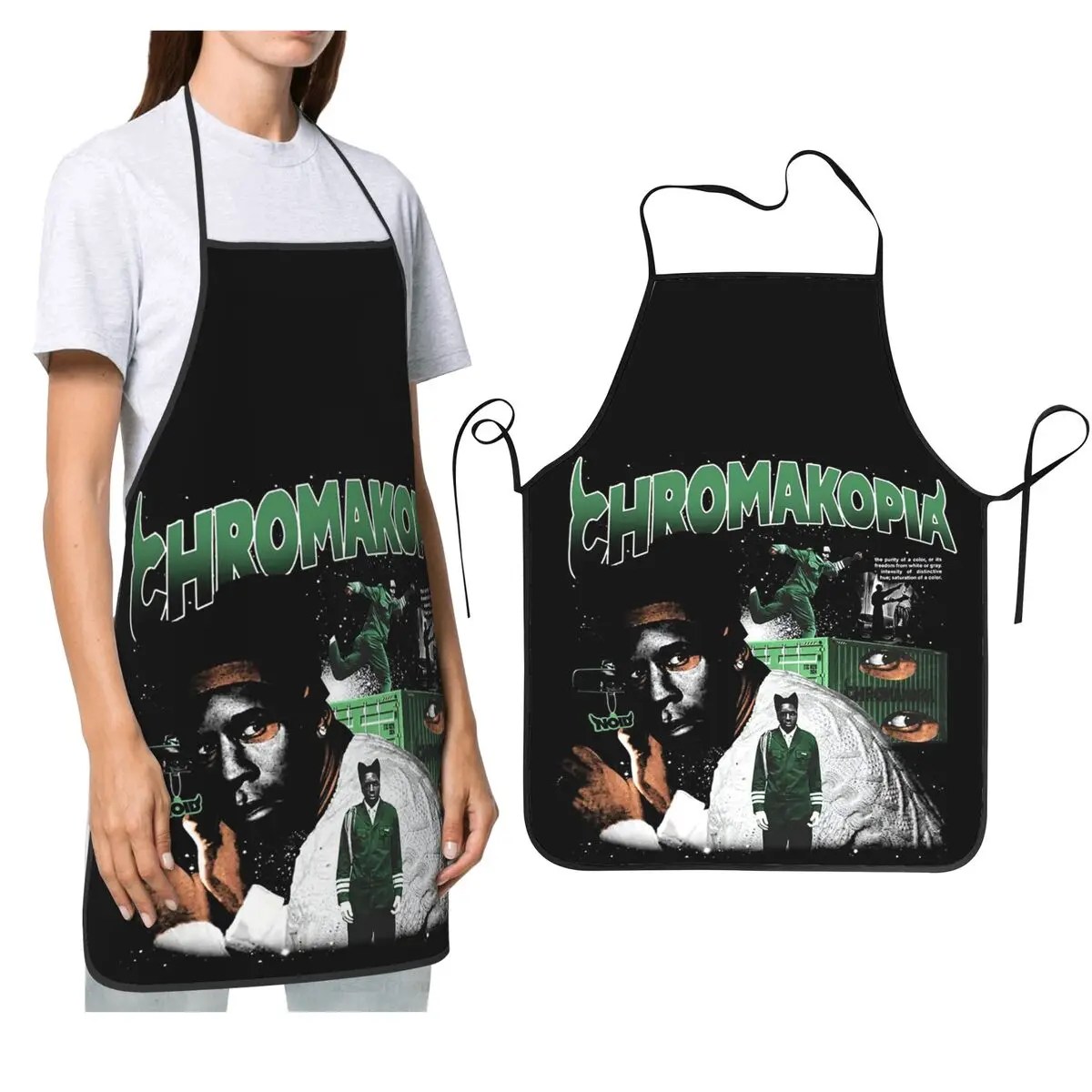 

Хромокопия, стильные фартуки Tylers The Creator, фартуки для шеф-повара, кулинарии, кухни, нагрудник без рукавов, кухонный сарафан для уборки