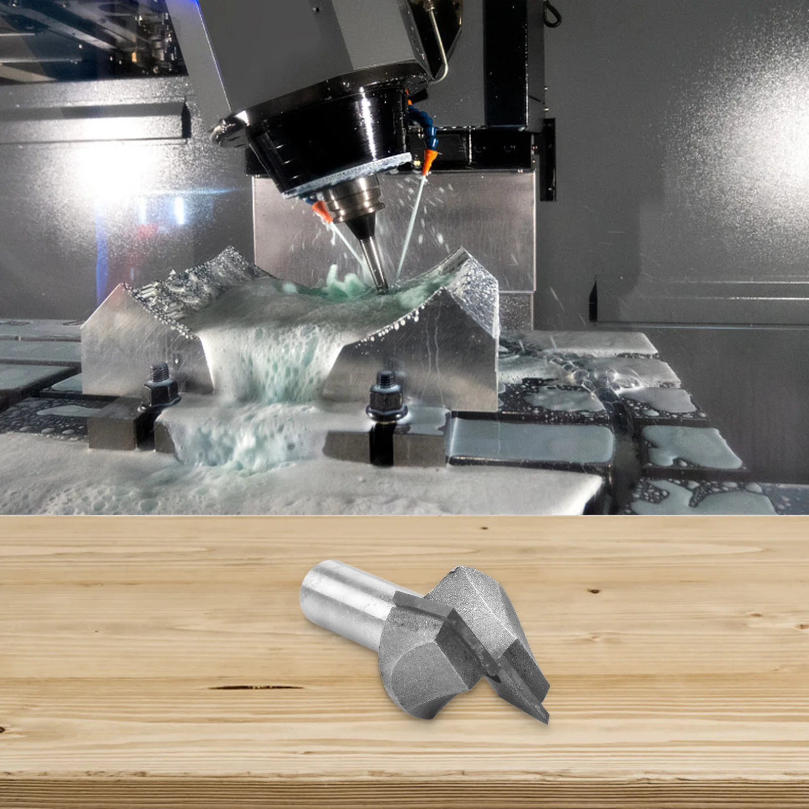 1/2 Shank Milling Cutter 1 Pc Anti Kickback Cemented Carbides Clear Bottom Flat For Hand Making Milling Cutter