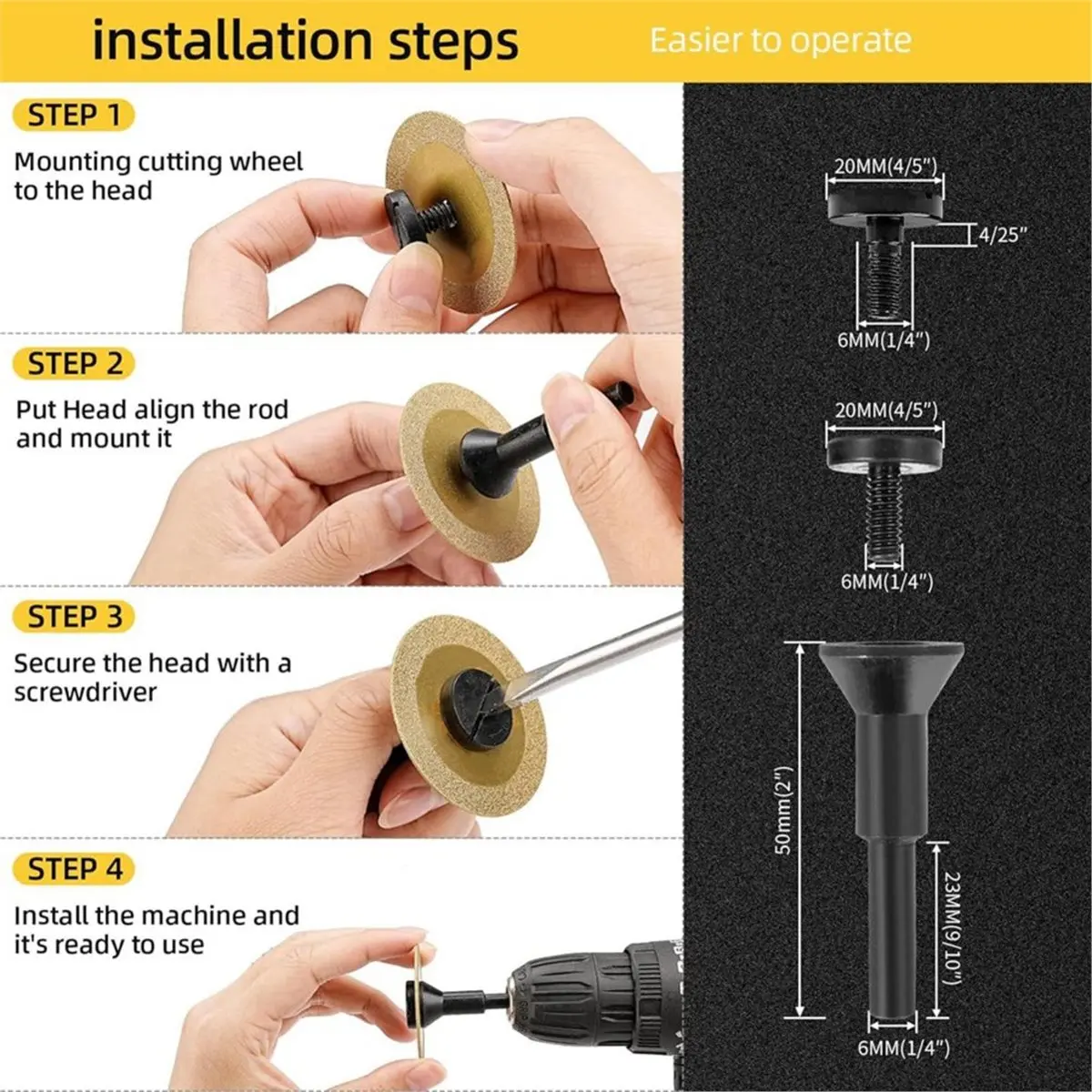 (ABKM) Cutting Wheel 2 Inch Die Grinder Cut Off Wheel for Metal & Stainless Steel, Nuts, Bolts, Screws