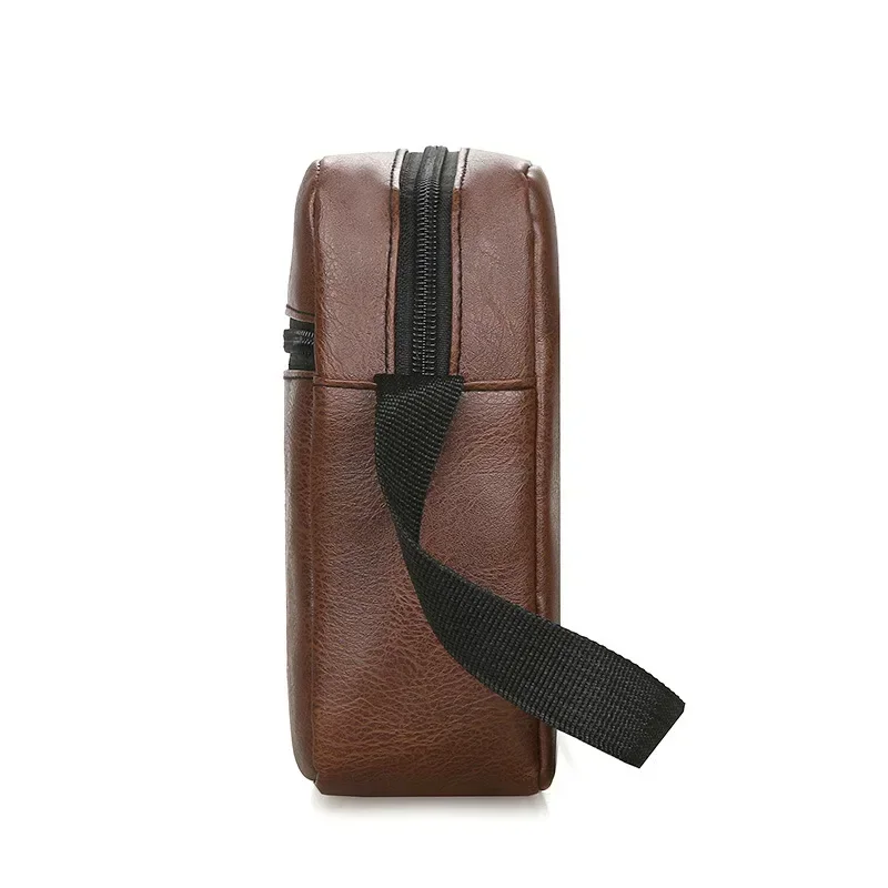 Bandolera Vintage de cuero PU para hombre, bolso de hombro para trabajador de negocios, marrón y negro, bolso cruzado, Regalo para marido