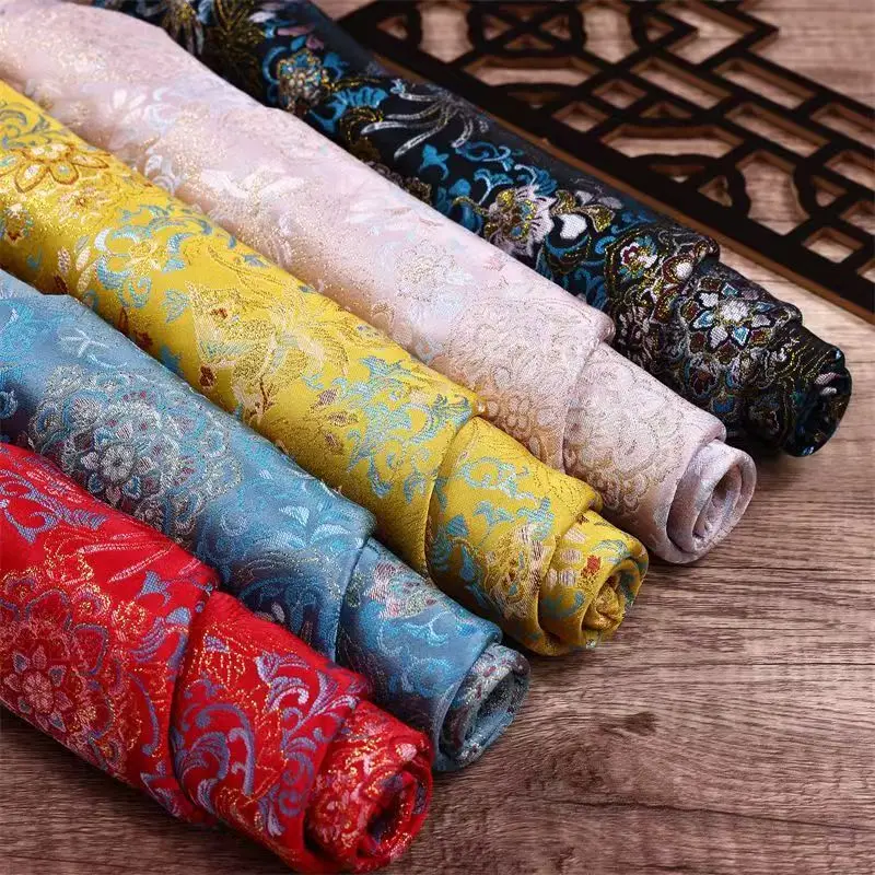 4mX1.5m Brocade pattern jacquard fabrics high quality satin dress material for sewing cheongsam and kimono DIY