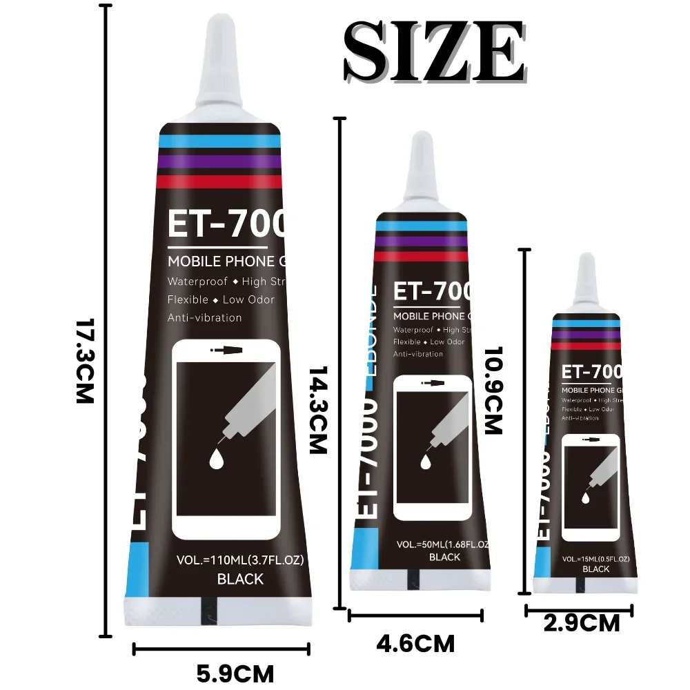 غراء إصلاح الهاتف المضاد للاهتزاز T7000 لاصق مرن مقاوم للماء عالي القوة لاستبدال الشاشة الزجاجية الخلفية للبطارية