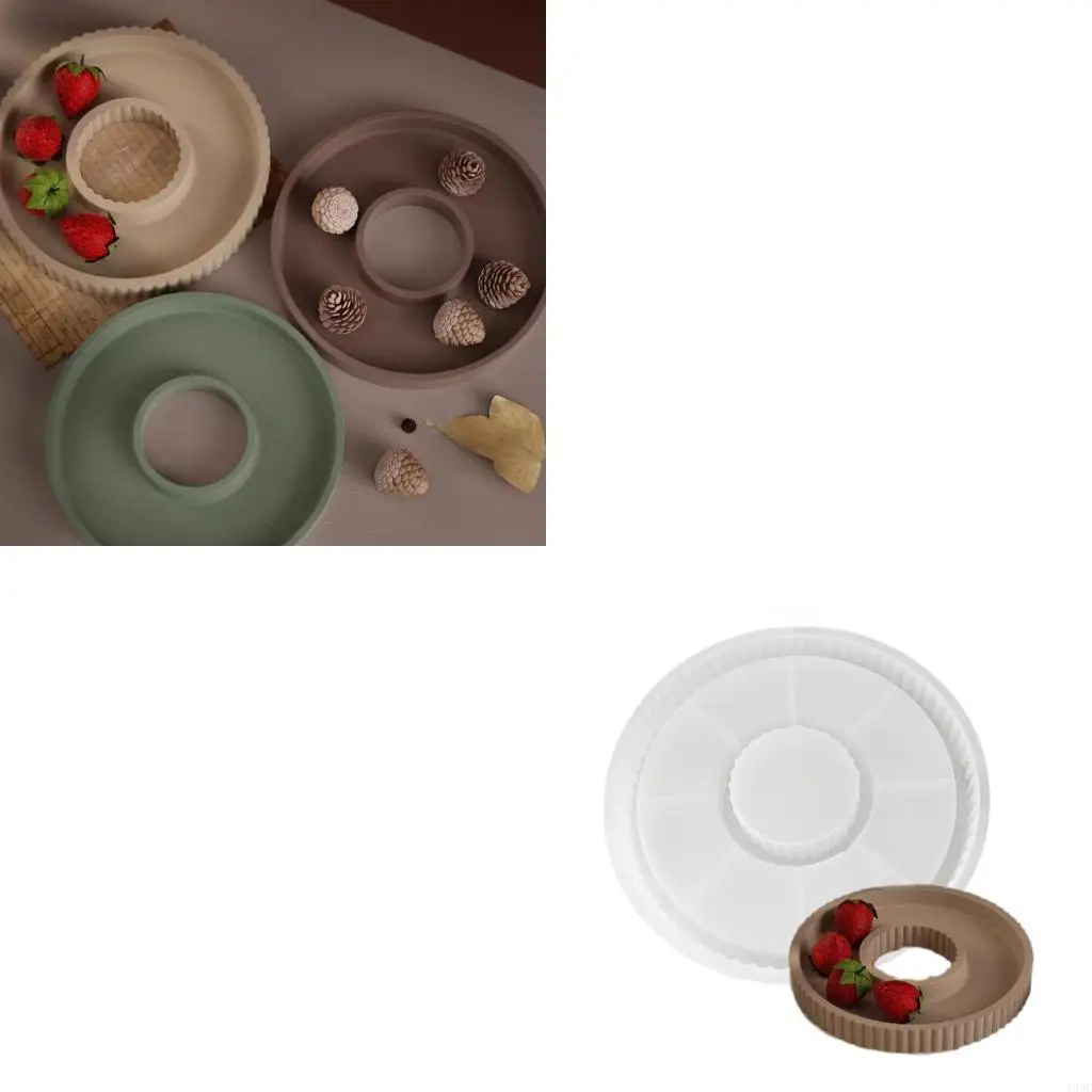 195C DIY Silicone Mold Silicone Soap Dish Molds Hollow Round Tray Silicone Moulds